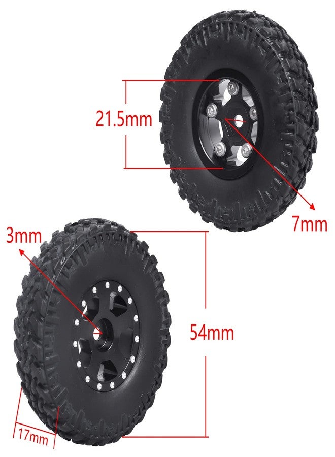CrazyHobby 1.0 Beadlock Wheels and Tires for 1/24 Axial SCX24 Chevrolet C10 Deadbolt Jeep Jt Gladiator Jeep Wrangler JLU CRC 4WD RC Rock Crawler(Style 1) - Image 2